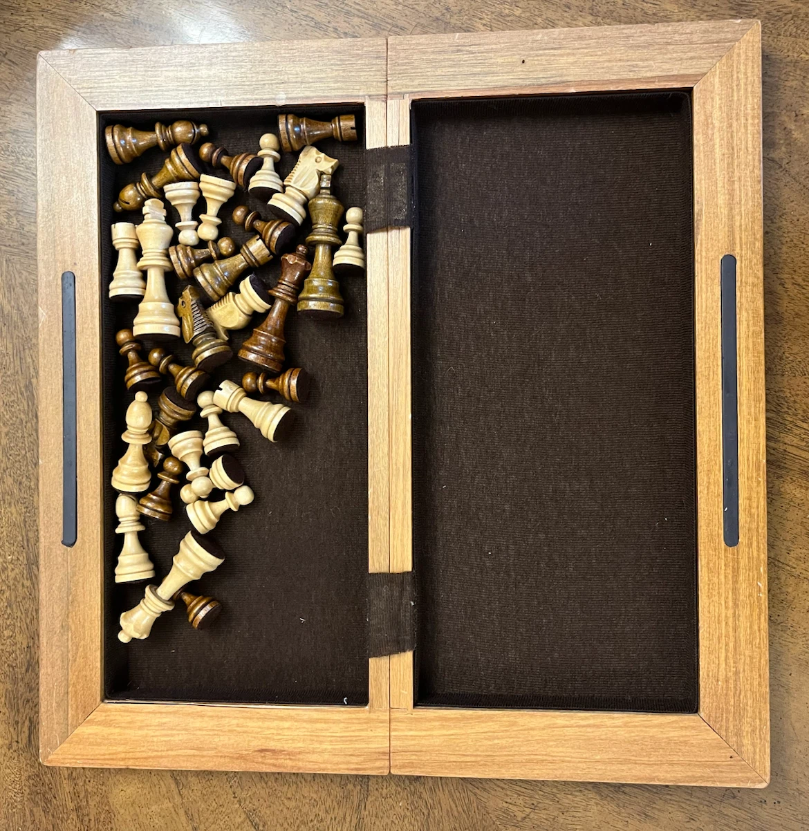 Vintage Wooden Folding Chess Set - photo 2