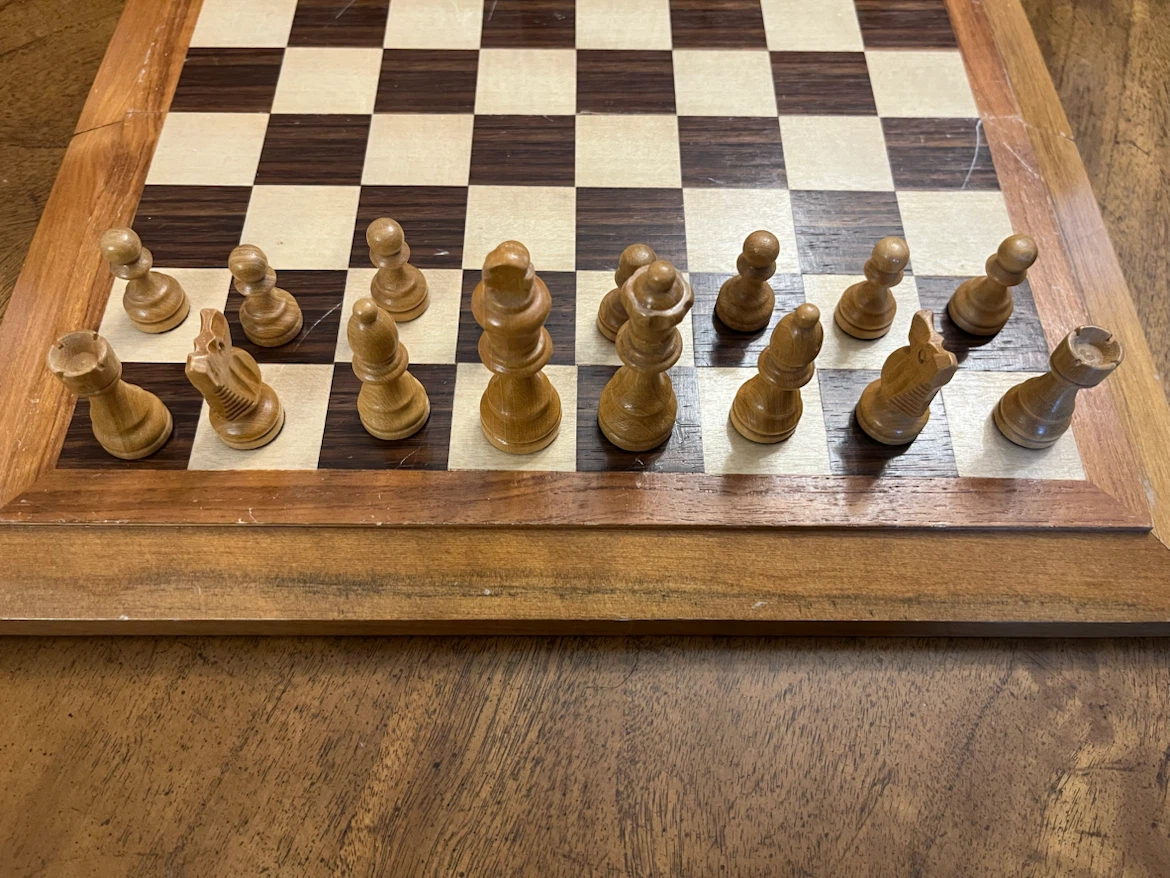 Vintage Wooden Folding Chess Set - photo 4