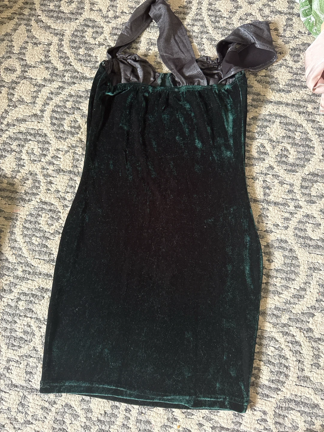 Green Velvet Halter Dress Size Small