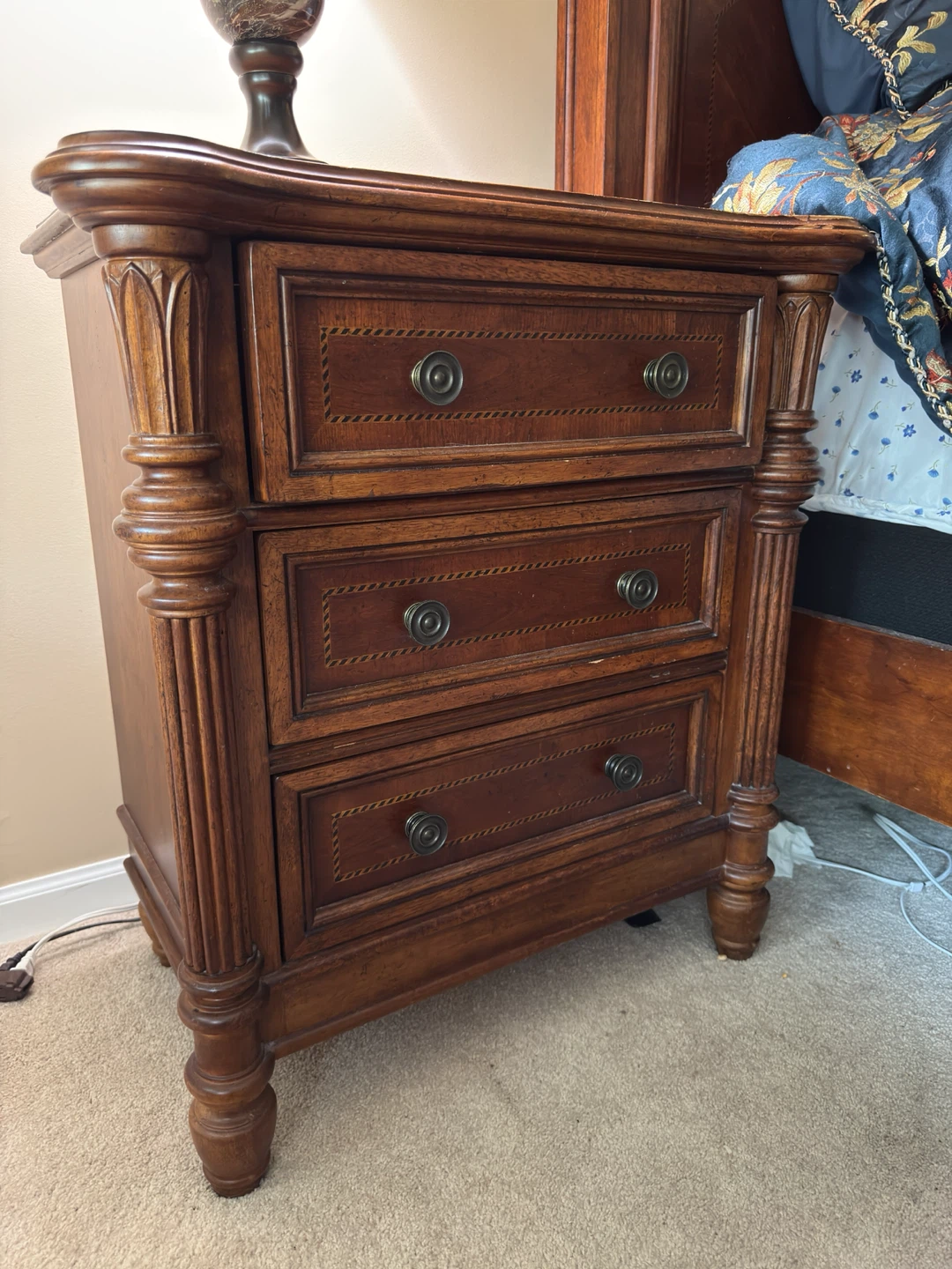 King size poster bed frame with 2 night stands. - photo 2