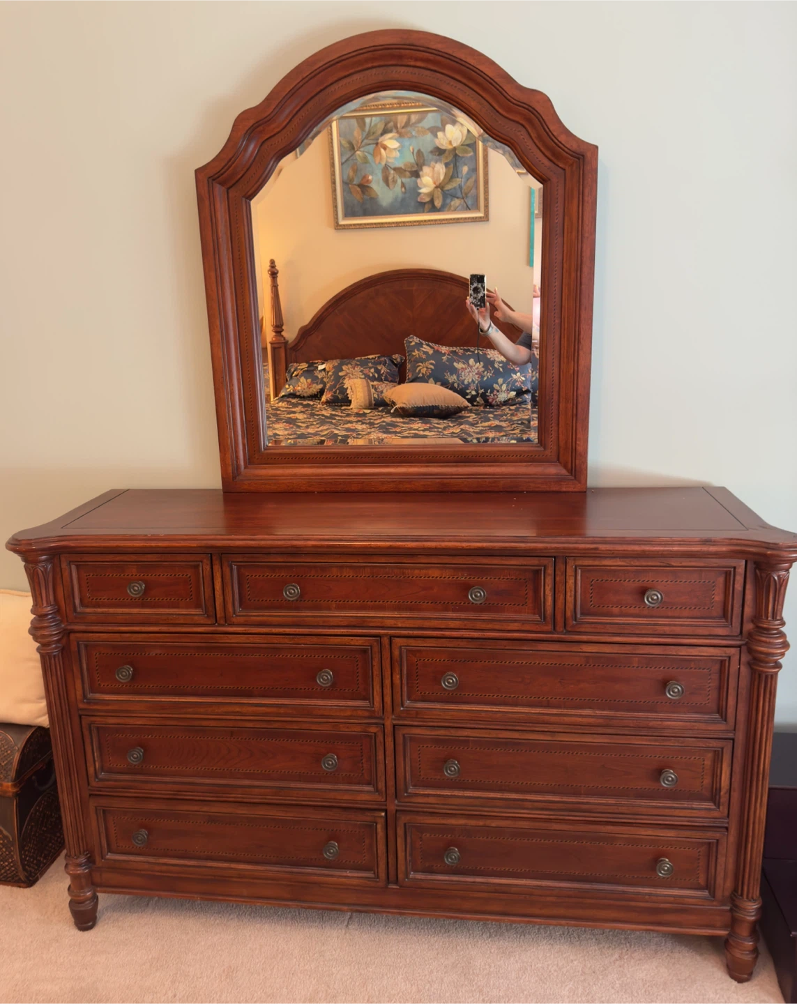 Wooden Dresser with Mirror