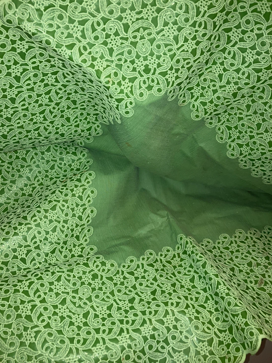 Green Lace Trim Tablecloth-70”x52” - photo 2