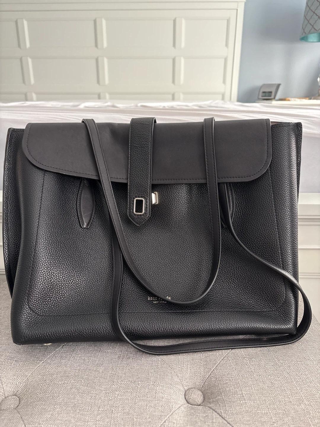 Kate Spade Black Pebbled Leather Tote Bag