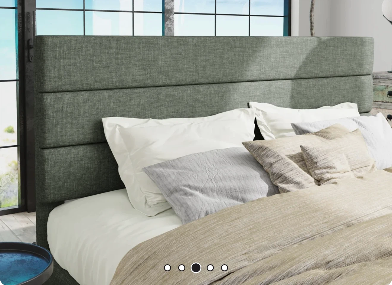 Brand new in box green head board and frame for a full bed - photo 2