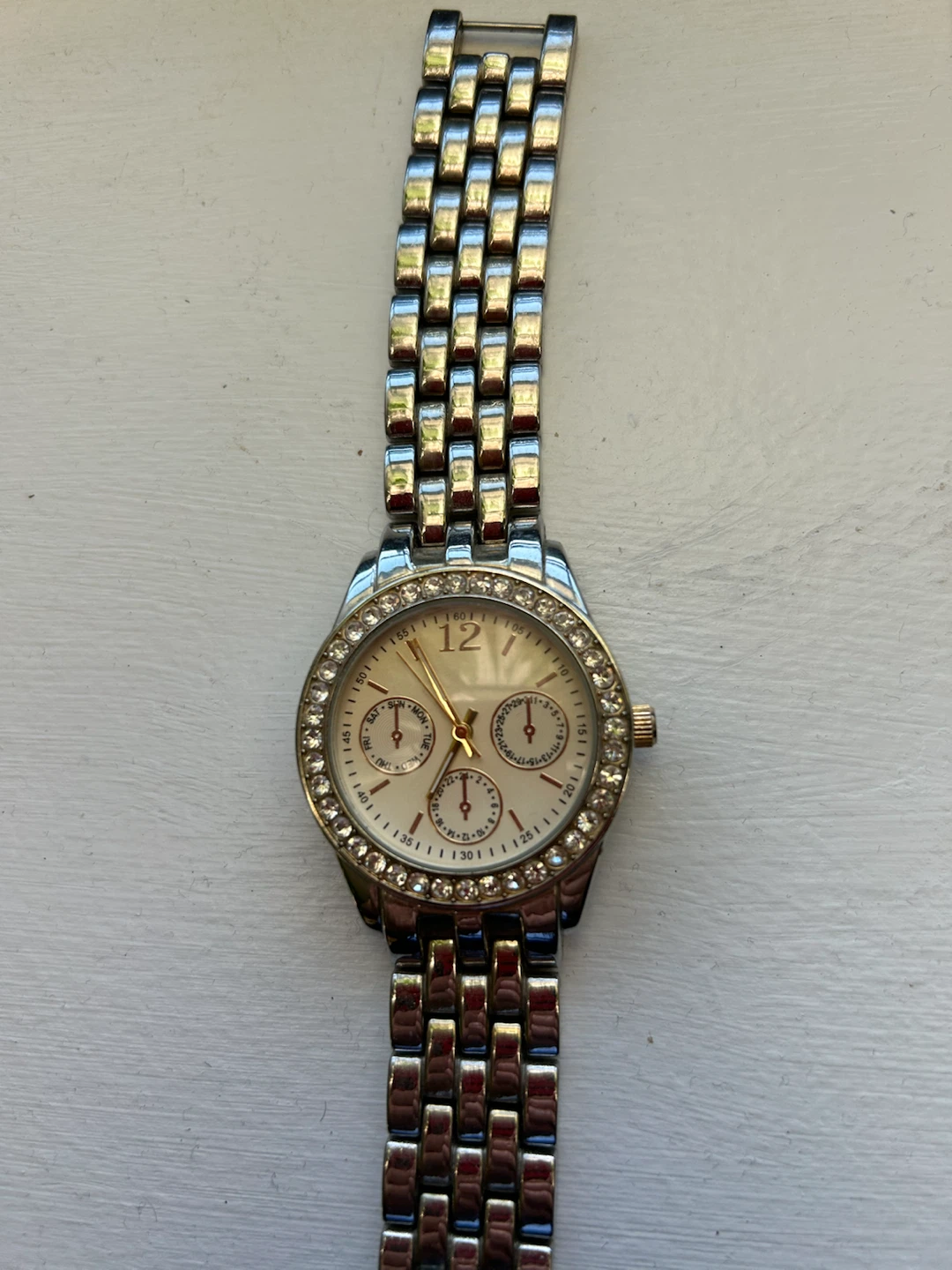 Women's Silver Tone Watch with Rhinestone Bezel - photo 2