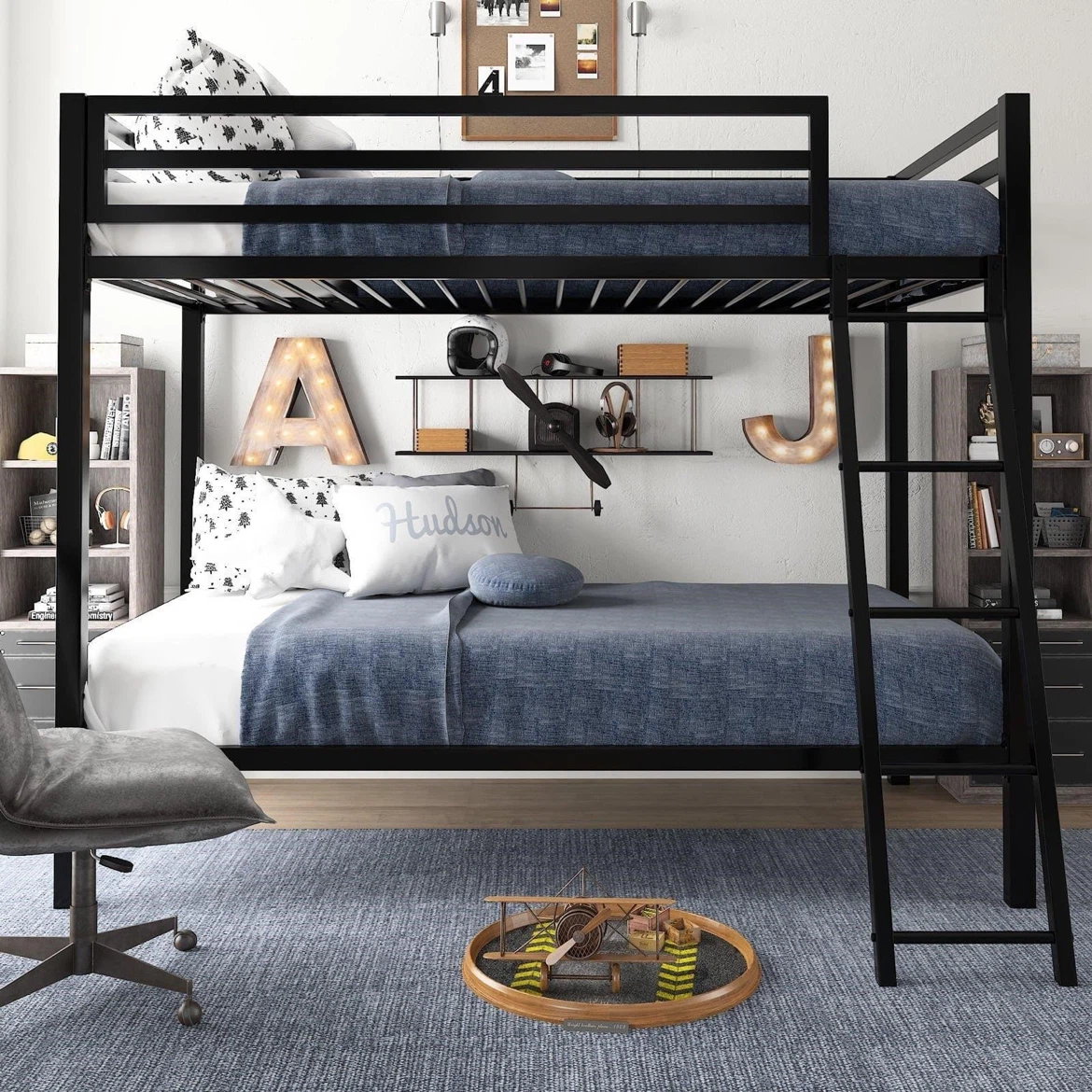 Black Metal Twin Bunk Bed