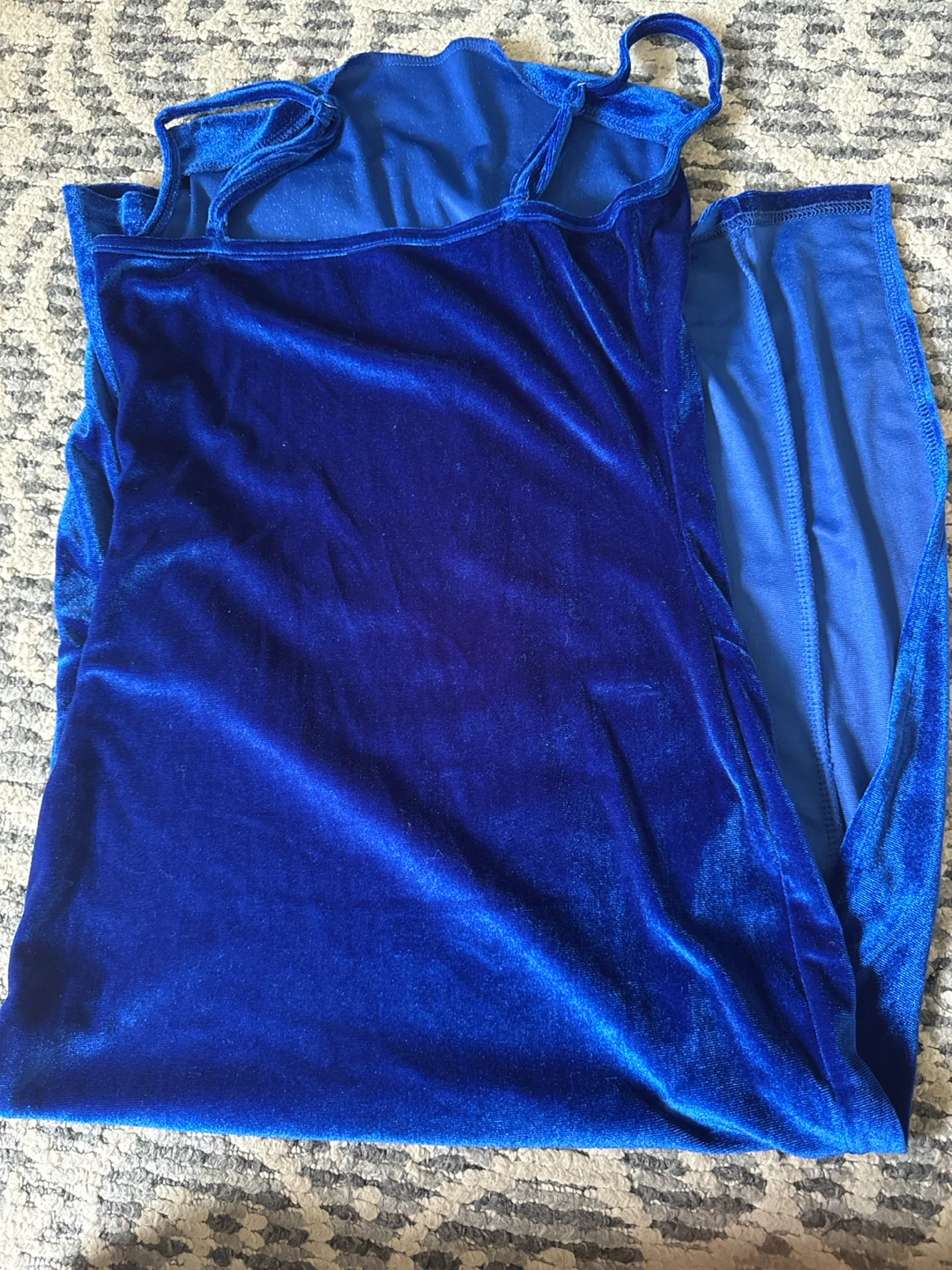 Royal Blue Velvet Maxi Dress with Slit Size Small - photo 3