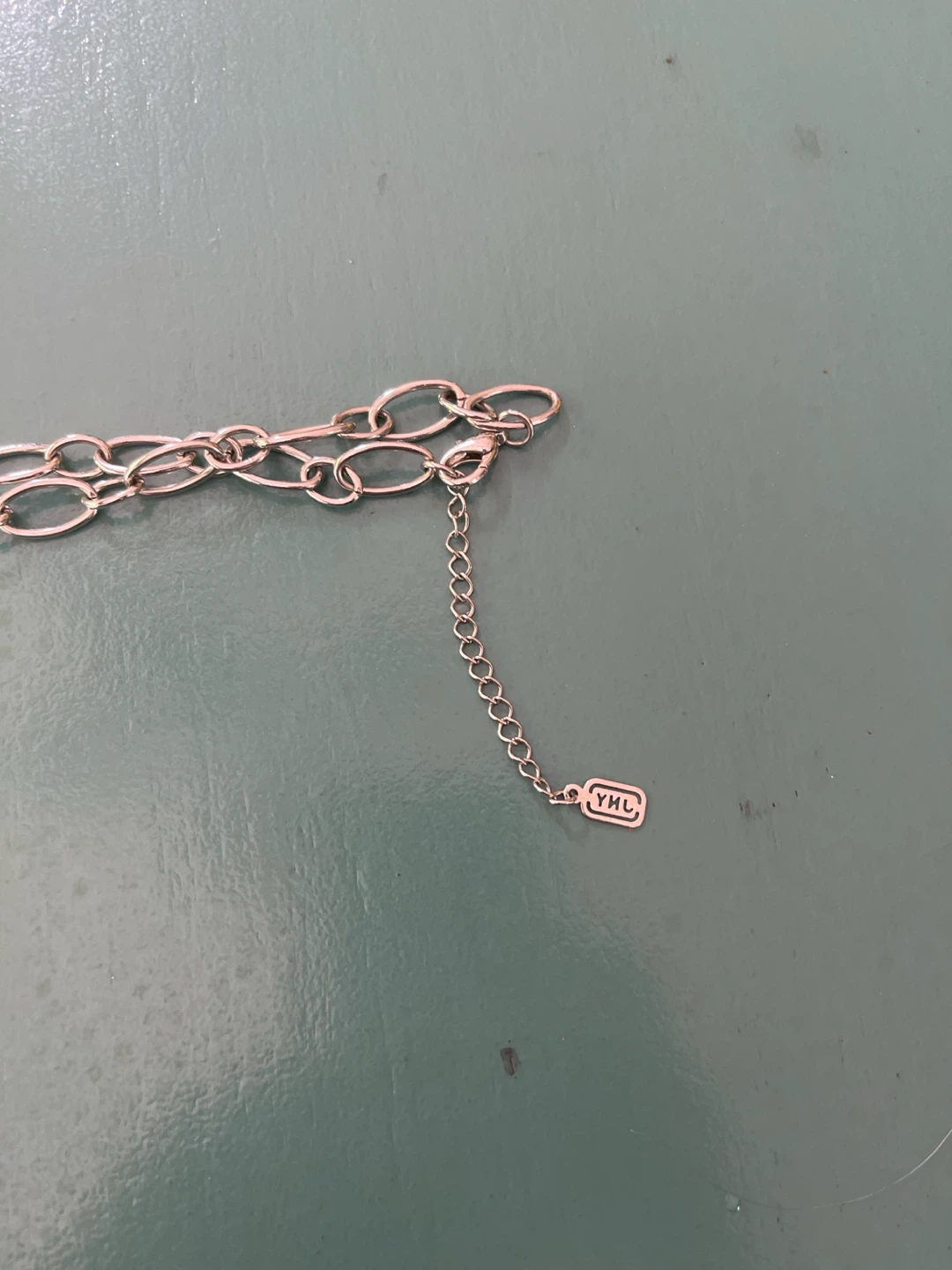 YHL Silver Tone Oval Link Necklace