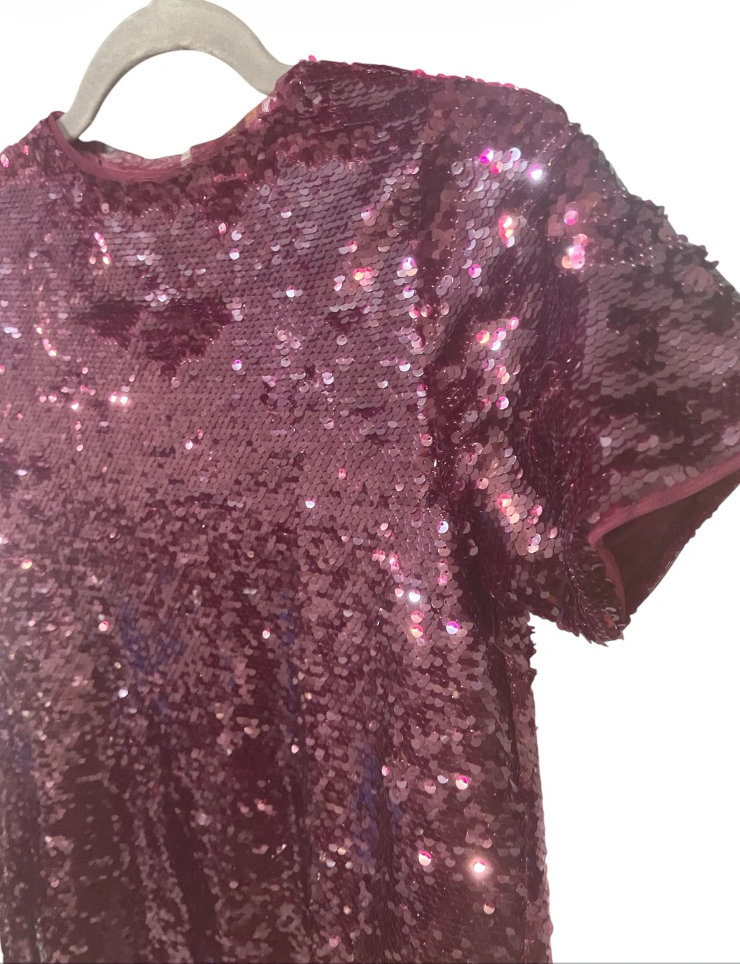 Zara Girls Burgundy Sequin Dress | Size 11–12 Years| Brand New - photo 4