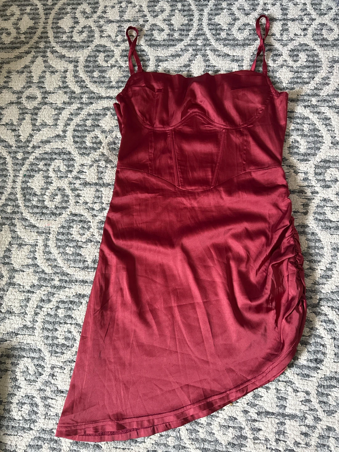 Satin Ruched Mini Dress size small