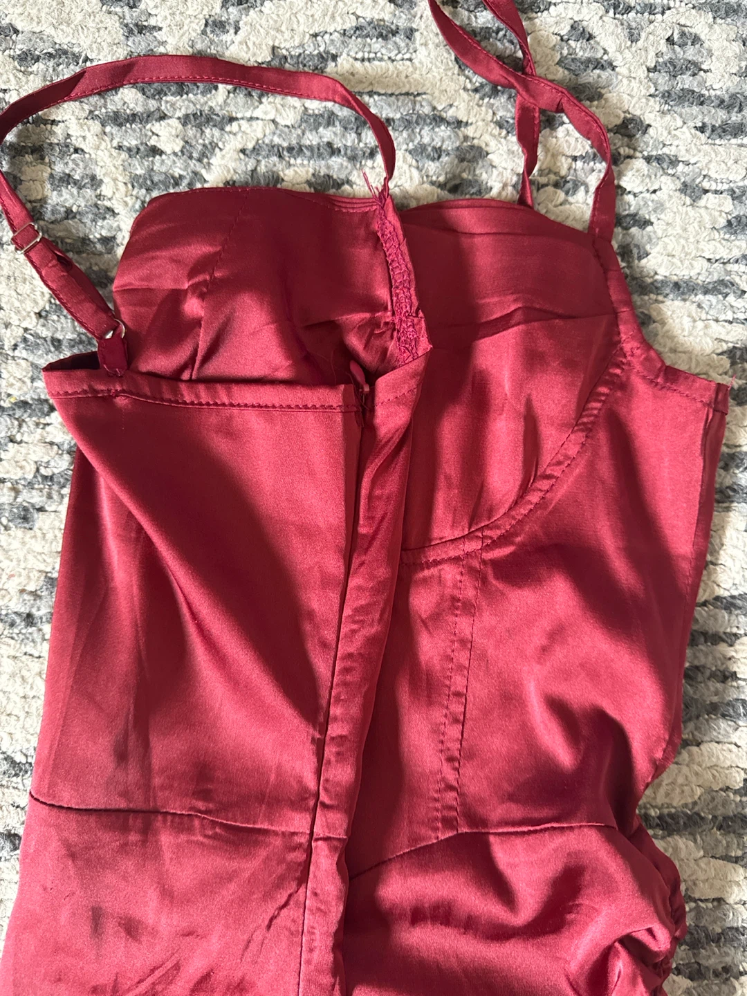 Satin Ruched Mini Dress size small - photo 3