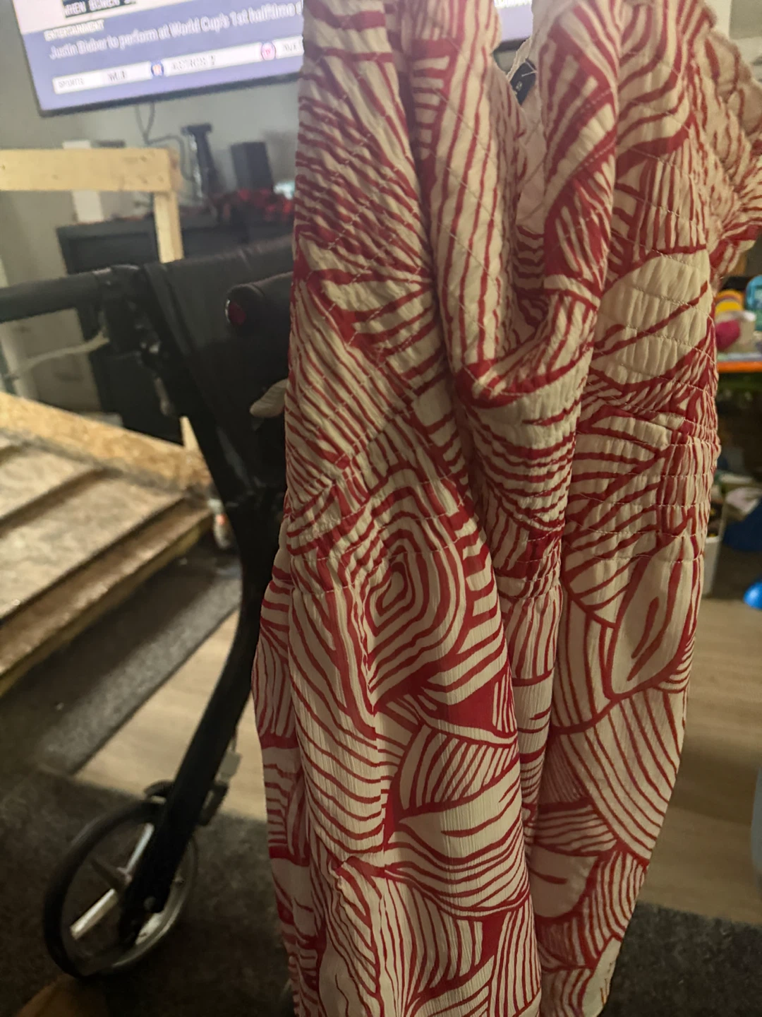 Penningtons Women's Red and White Patterned Dress