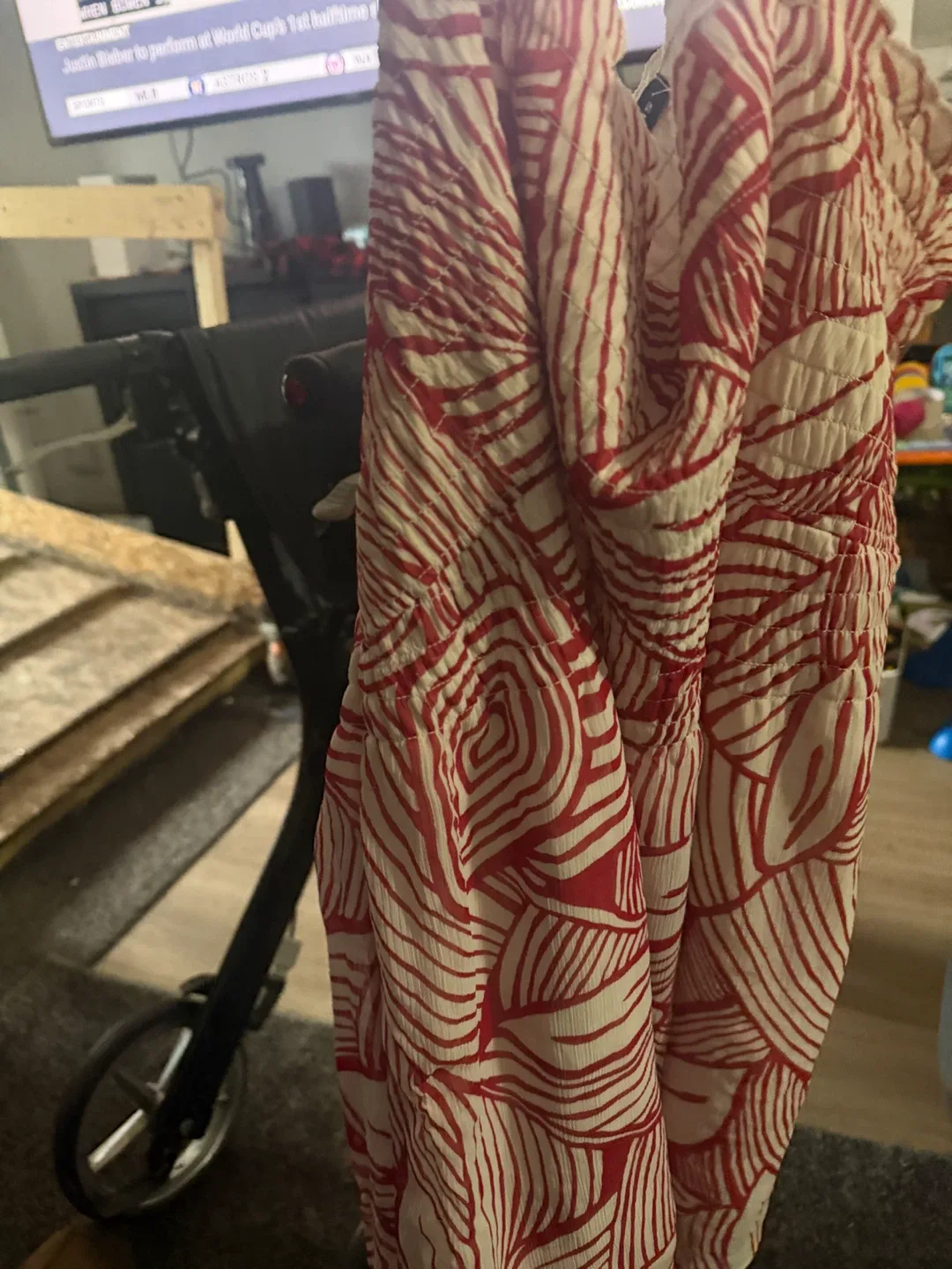 Penningtons Women's Red and White Patterned Dress