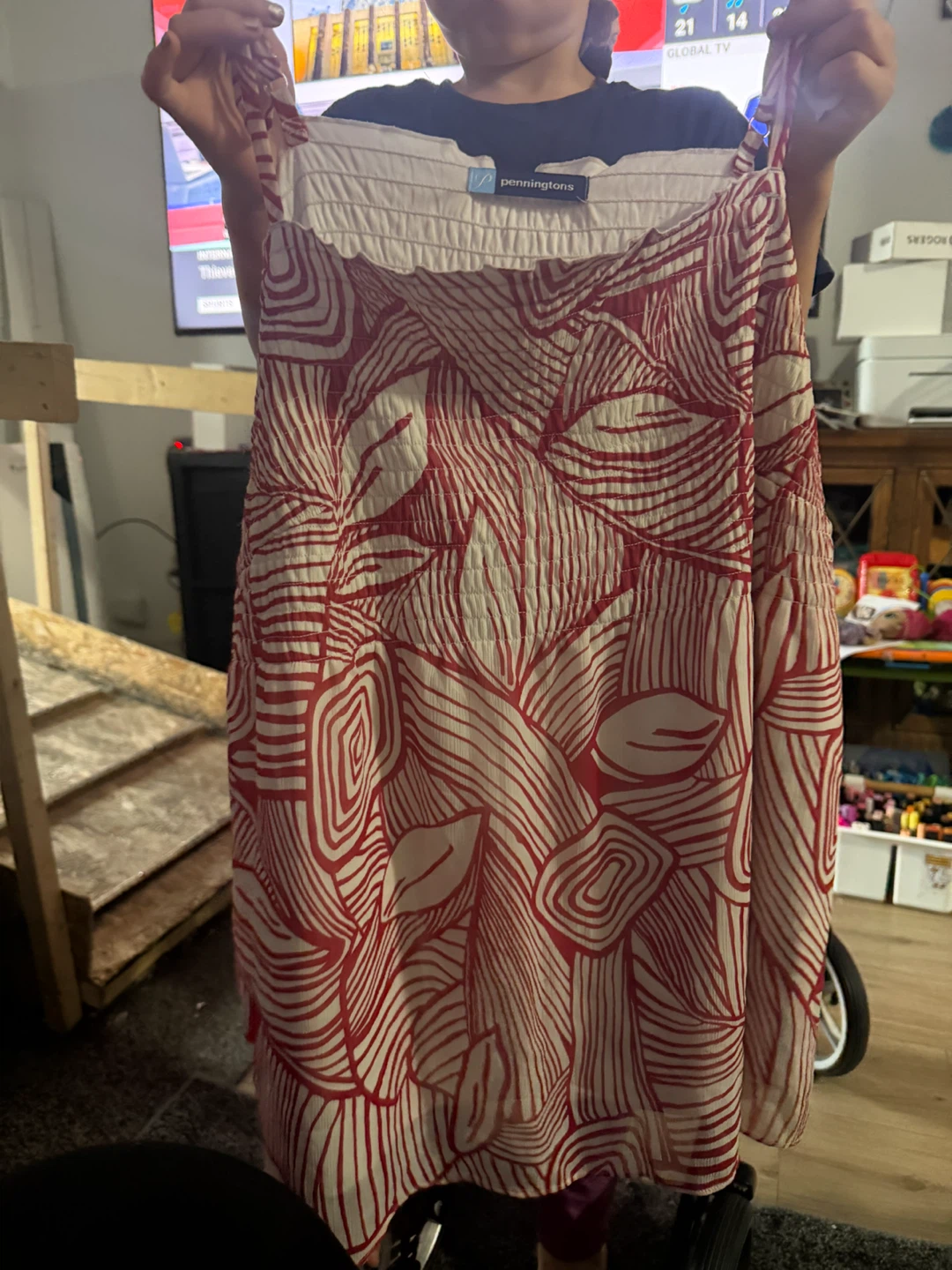 Penningtons Women's Red and White Patterned Dress - photo 3
