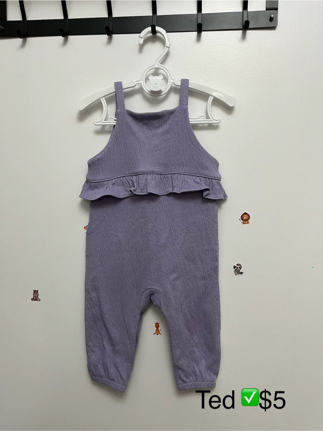 Purple Ruffled Baby Romper