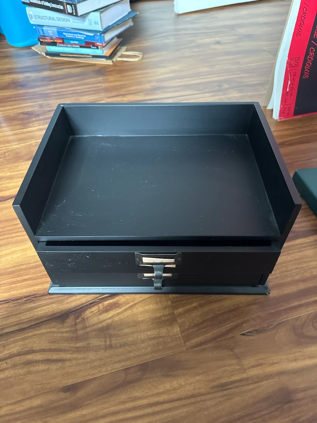 Black 2-Drawer Desk Organizer
