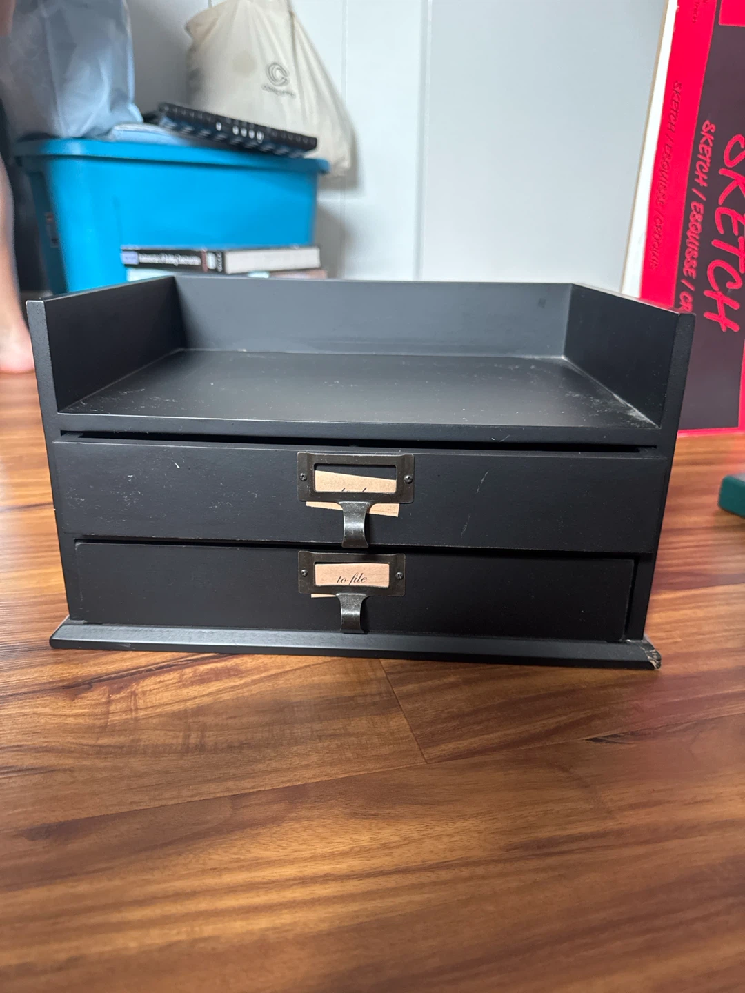 Black 2-Drawer Desk Organizer - photo 2