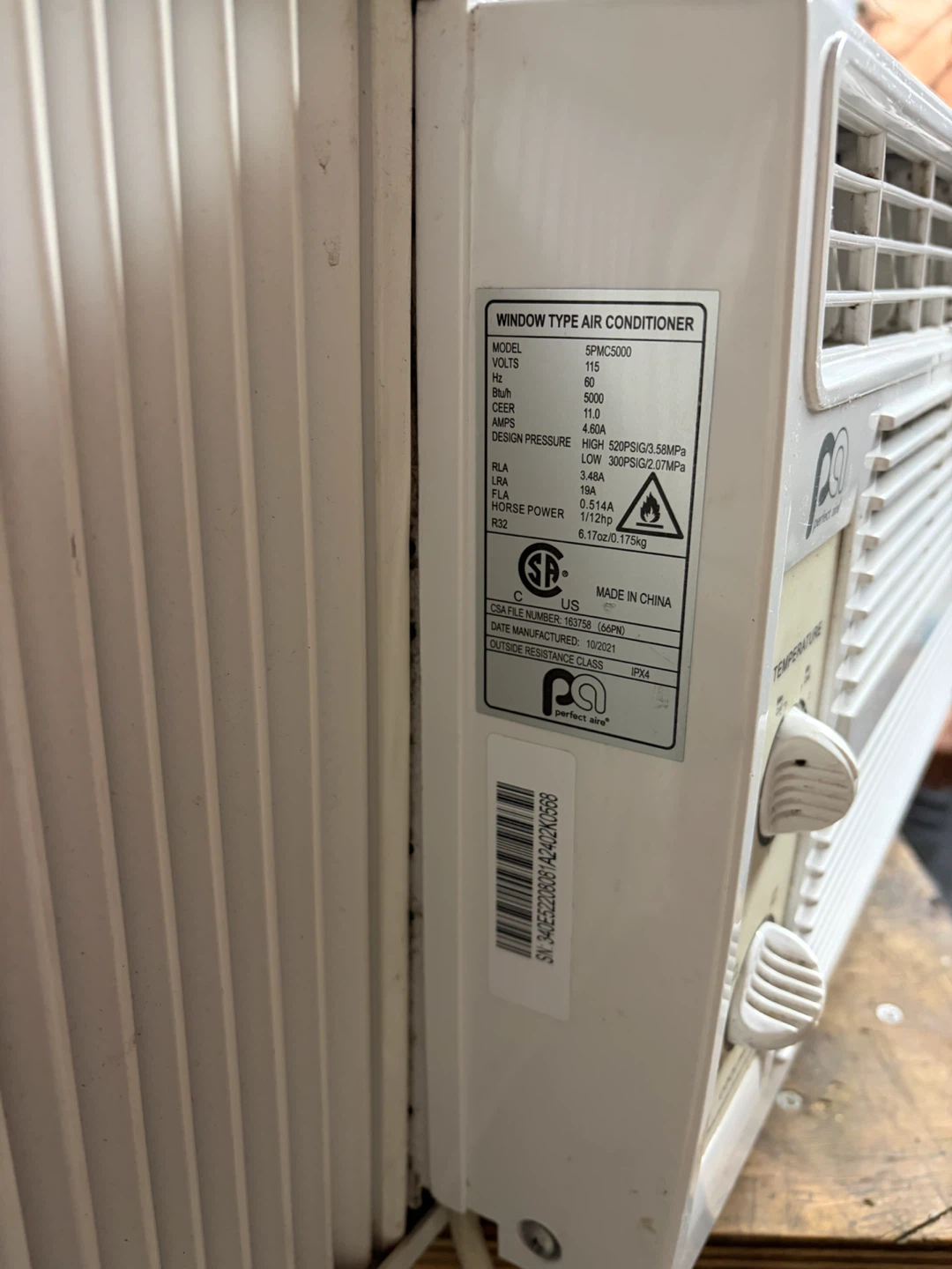 Perfect Aire Window Air Conditioner - photo 2