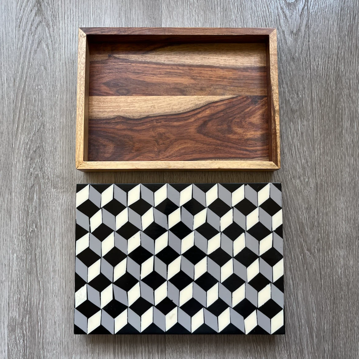 Indigo Art Deco Box Large (9x6.5x2 in)