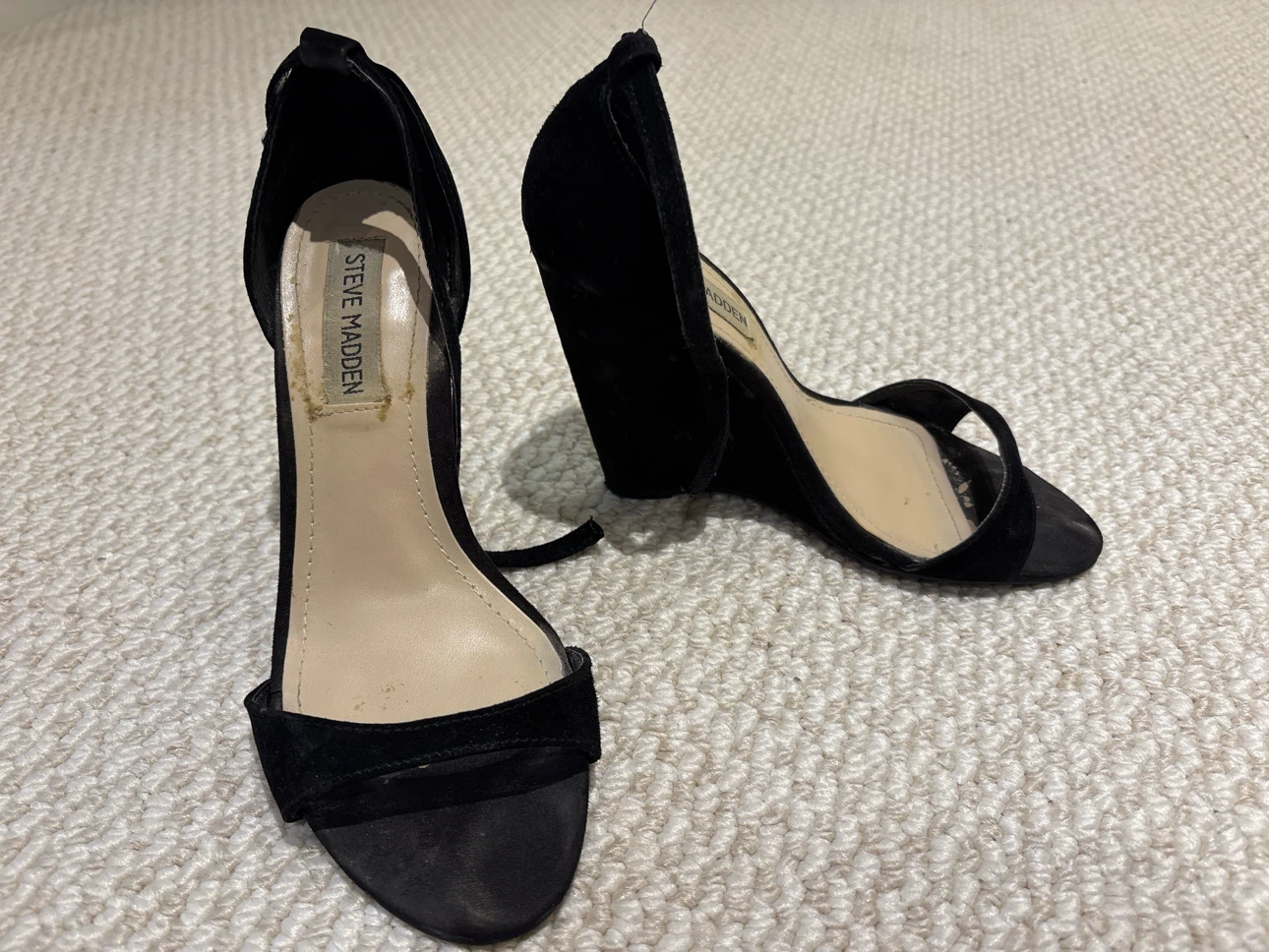 Steve Madden Black Suede Wedge Sandals - photo 2
