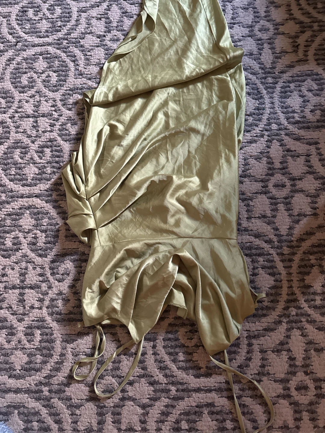 Satin Cowl Neck Midi Dress pistachio green color size smal - photo 3