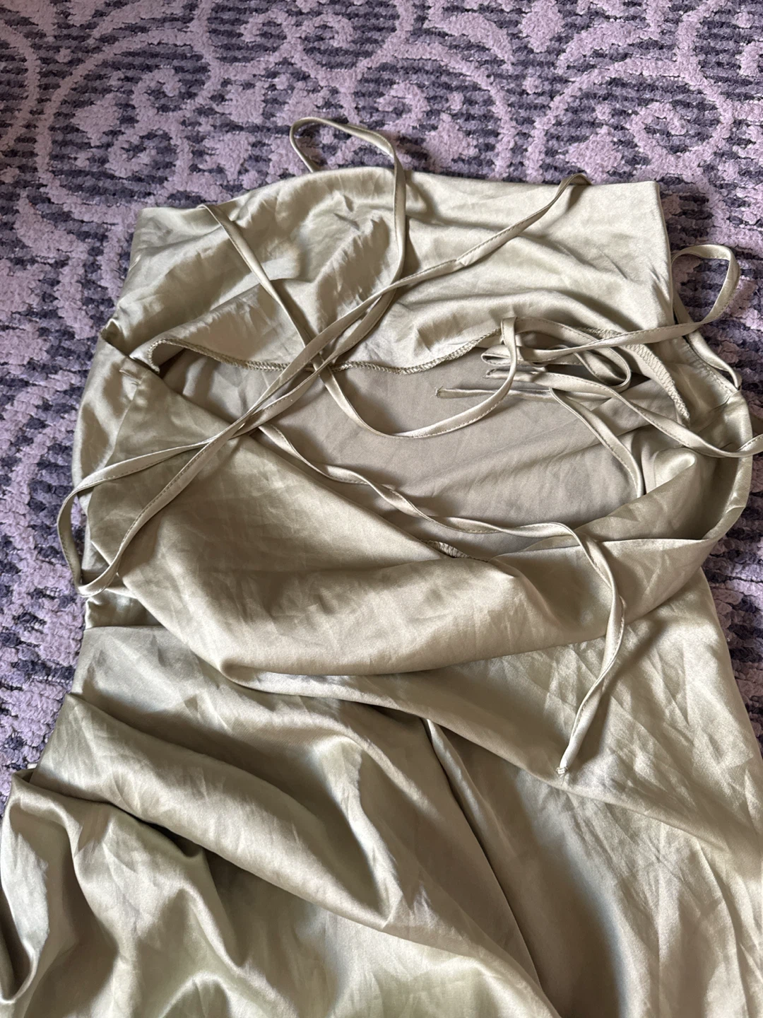 Satin Cowl Neck Midi Dress pistachio green color size smal - photo 4