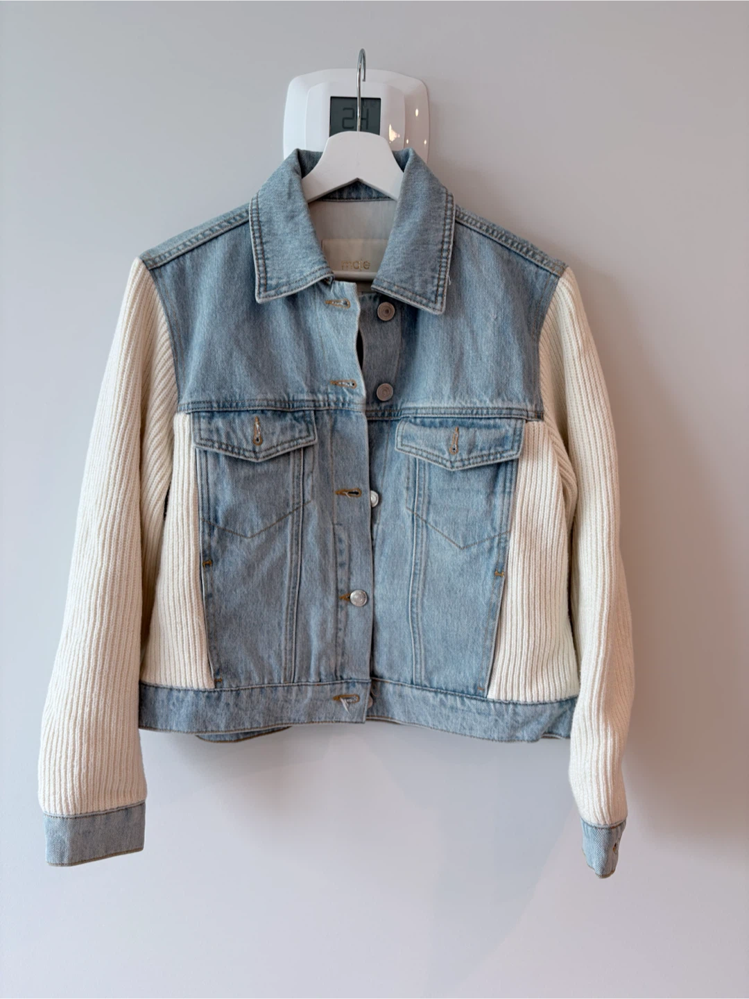 Maje Denim and Knit Jacket