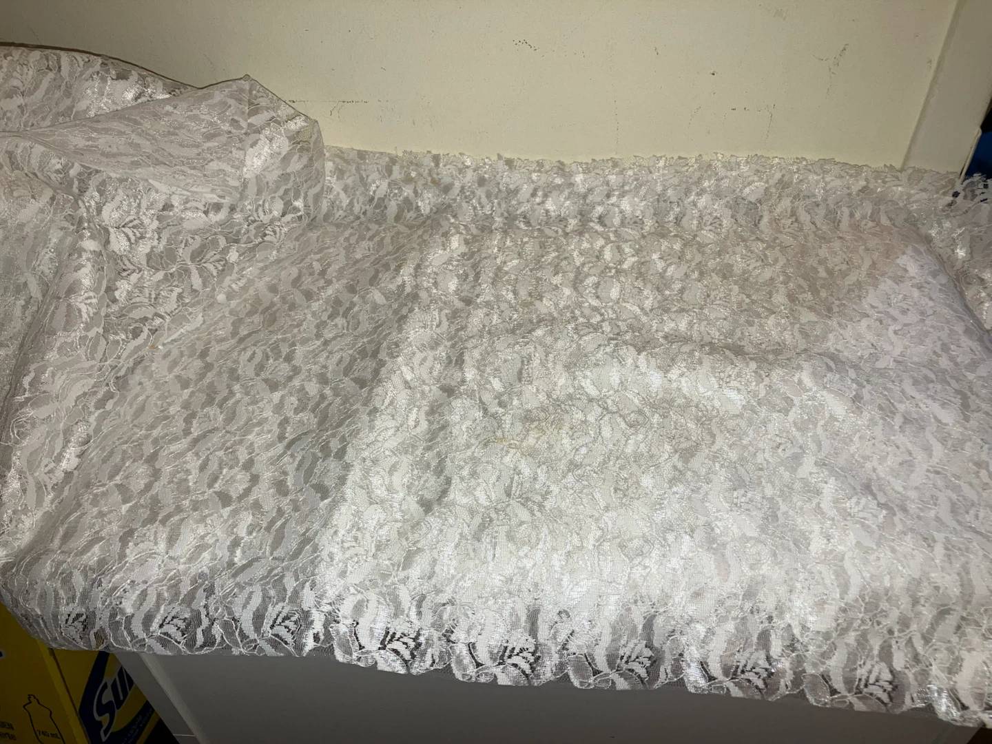 White Floral Lace Fabric-60”x58”