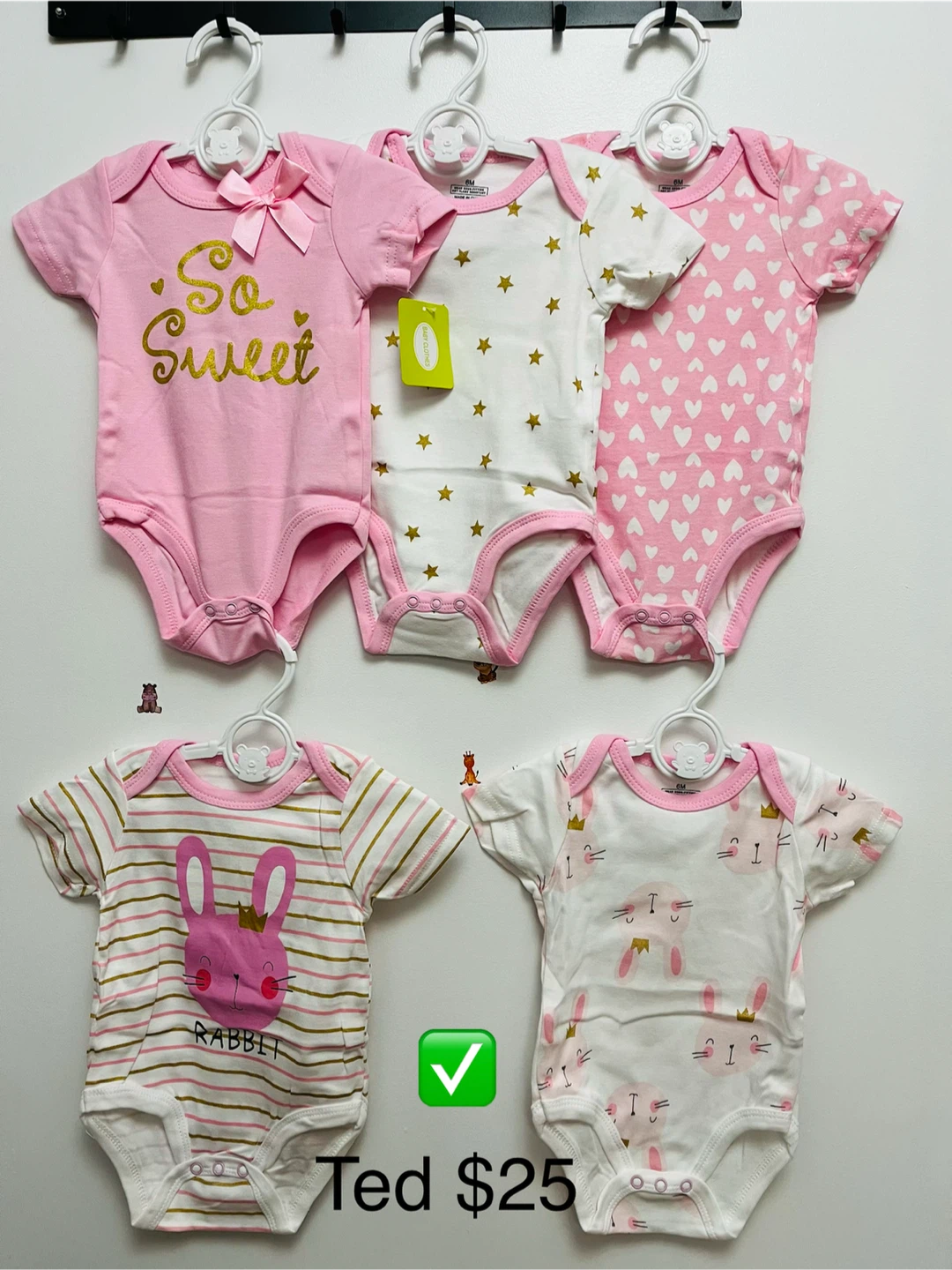 Baby Girl Onesies 5-Pack 0-3 months