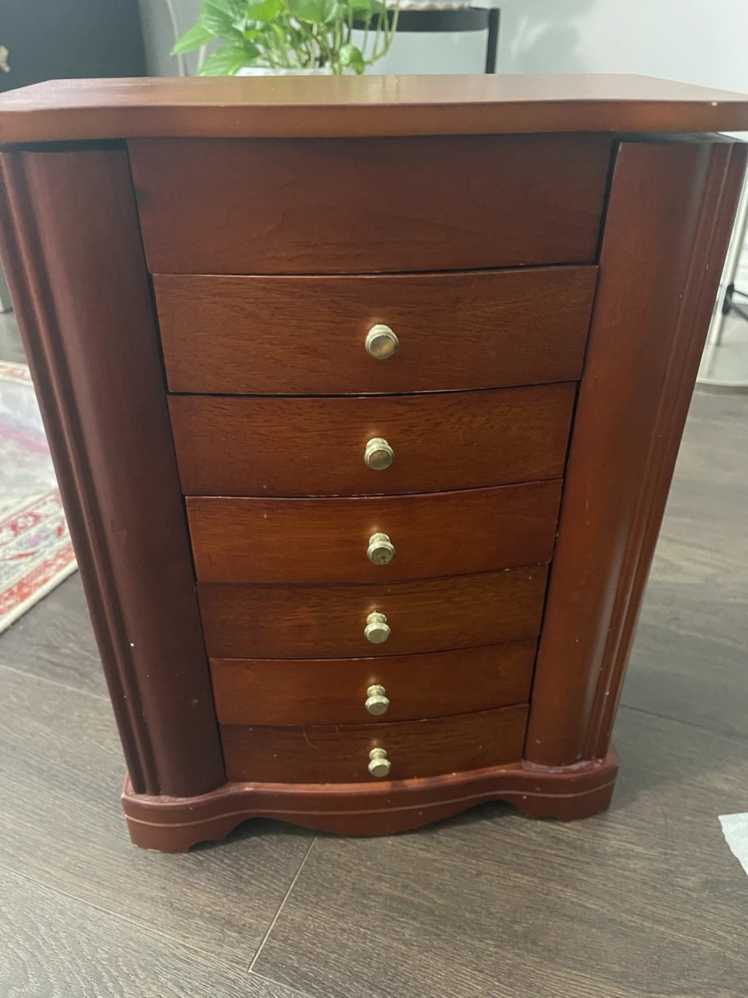 Wooden Jewellery Box with Mirror