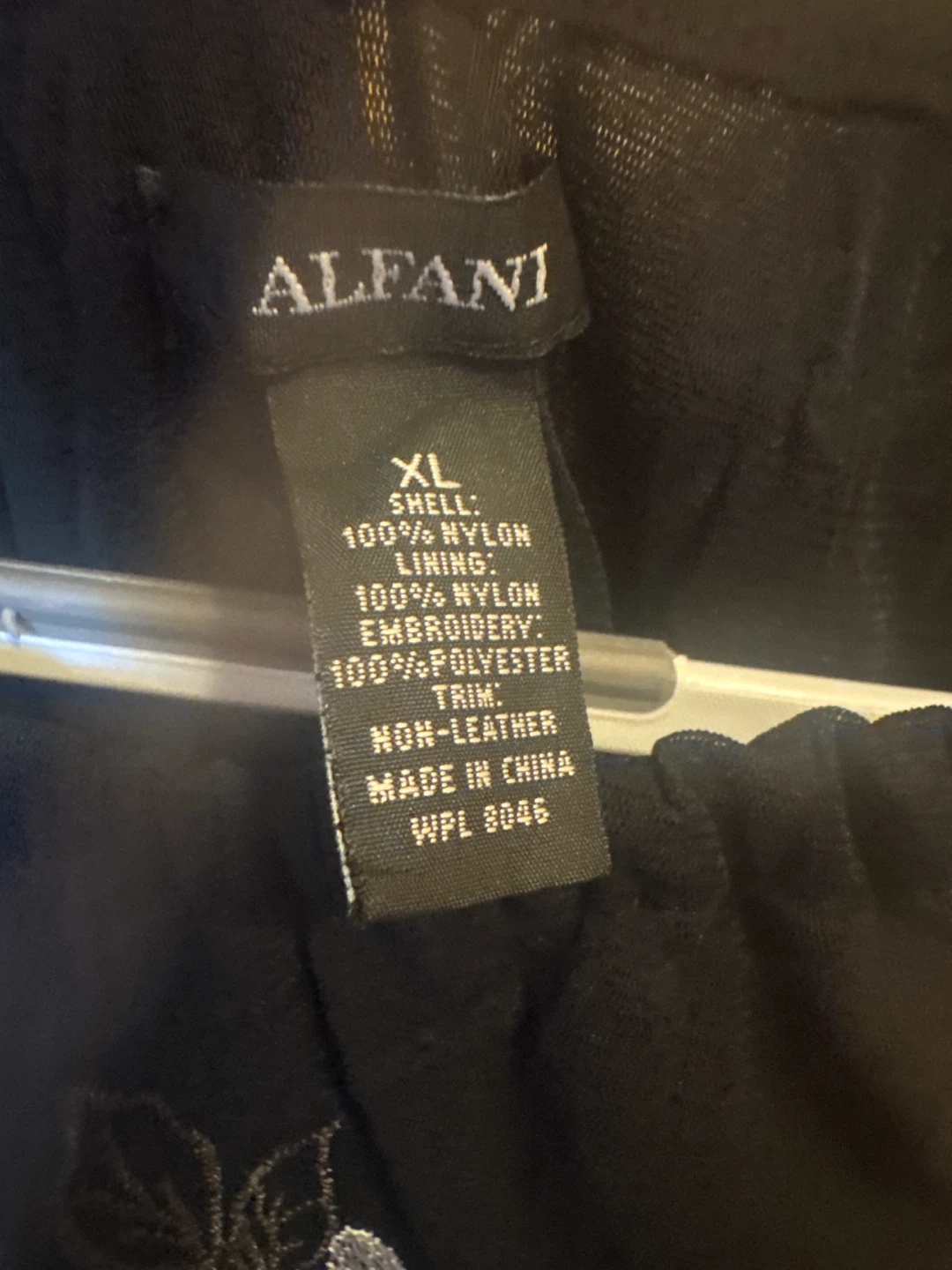 Alfani Black Embroidered Tank Top XL - photo 2