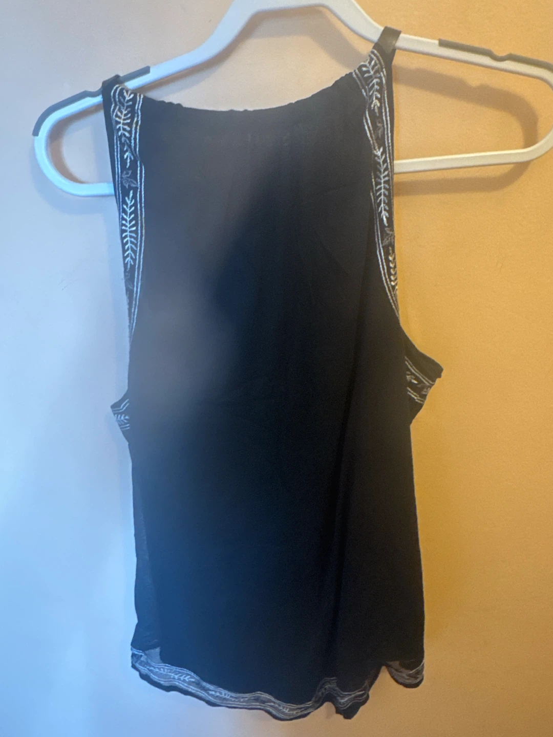 Alfani Black Embroidered Tank Top XL - photo 3