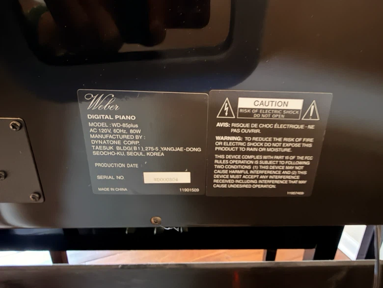 Weber WD-85 Plus 88-key weighted digital piano and bench - photo 5