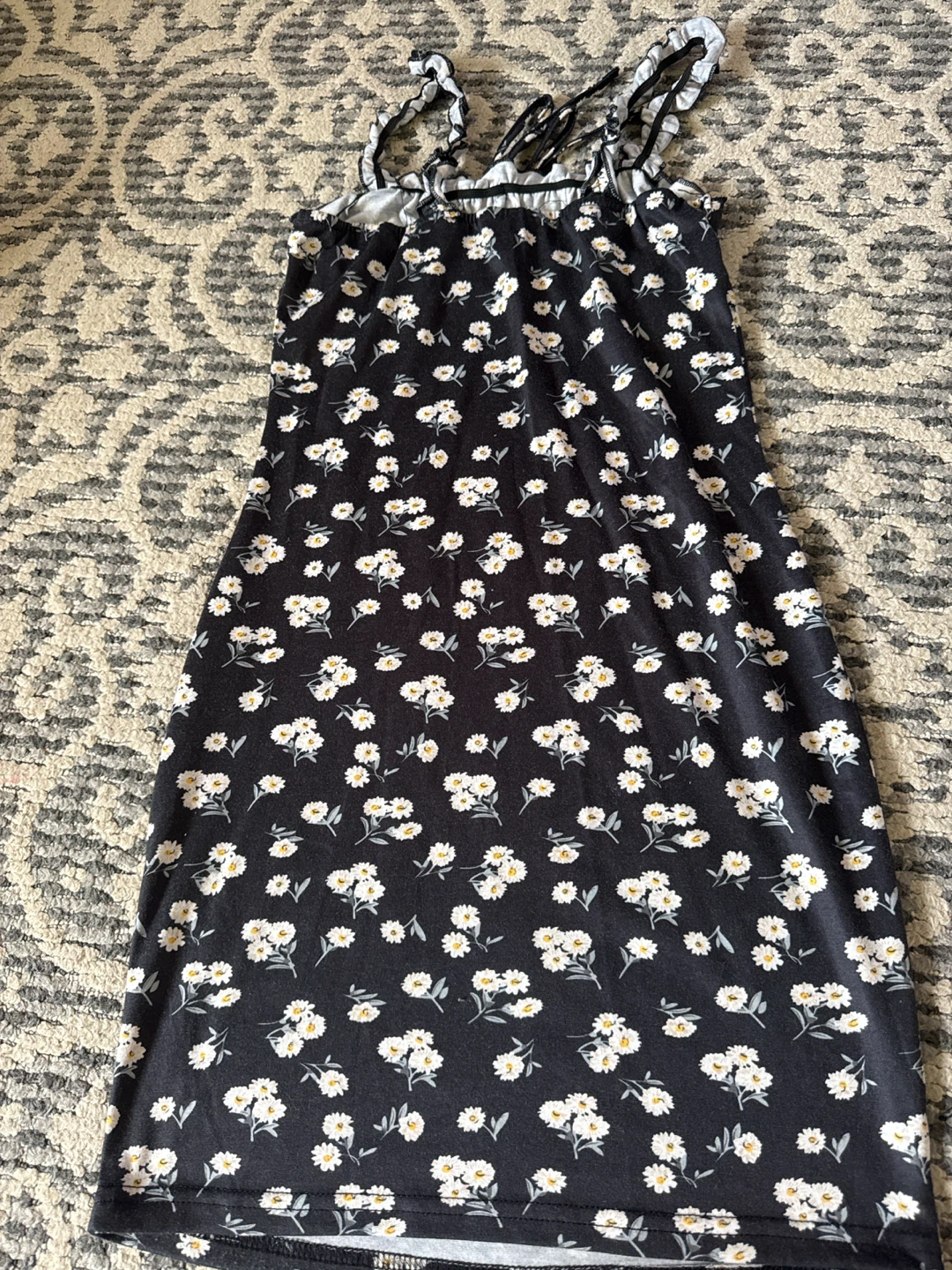 Black floral spaghetti strap dress size small - photo 3