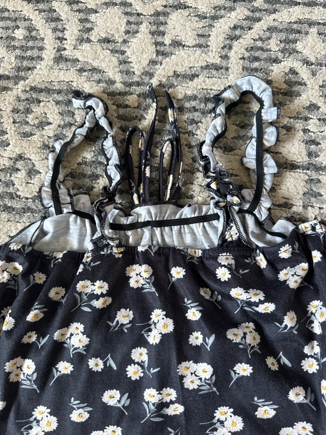 Black floral spaghetti strap dress size small - photo 4