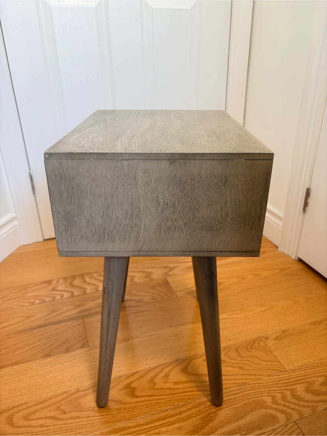 Grey/brown Wood Side Table with Drawer - photo 2