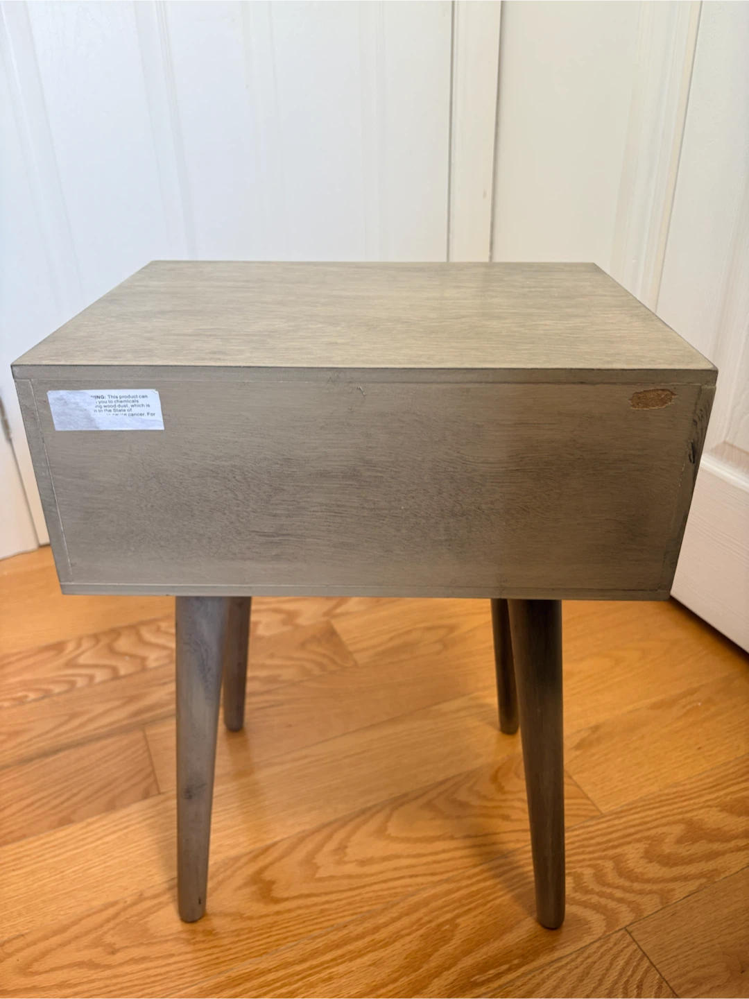 Grey/brown Wood Side Table with Drawer - photo 3