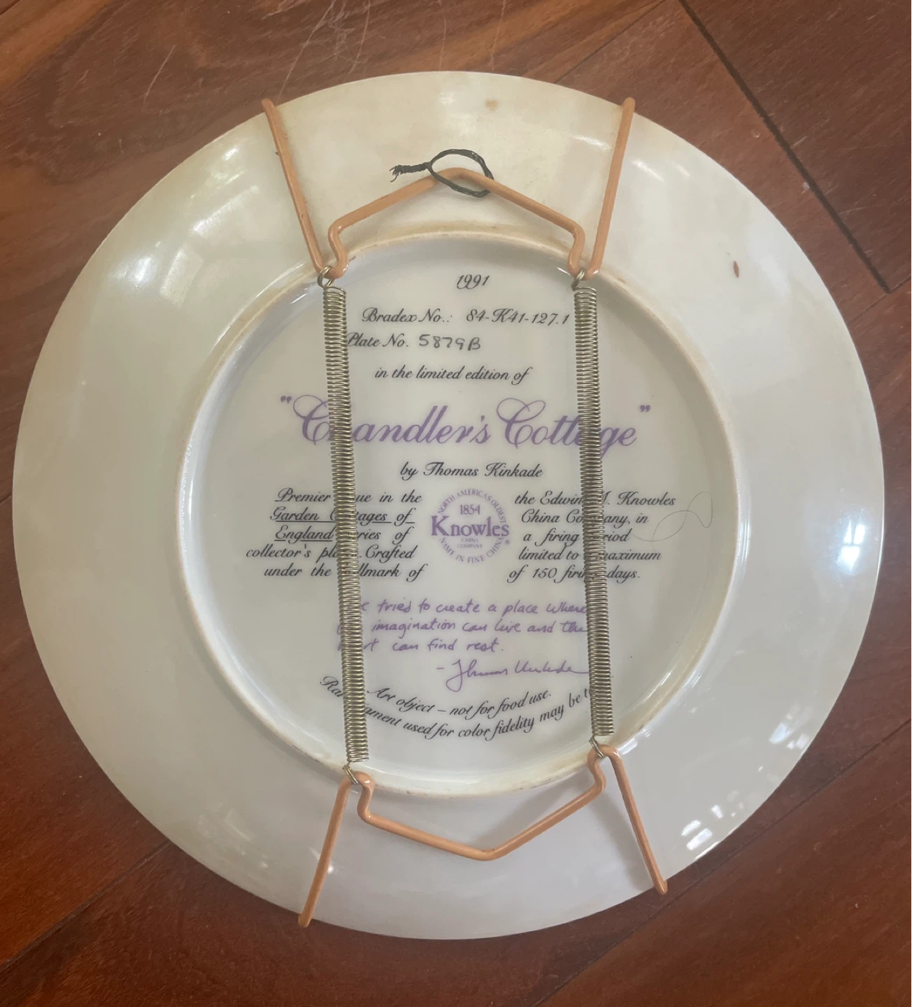 Thomas Kinkade "Chandler's Cottage" Collector Plate - photo 2