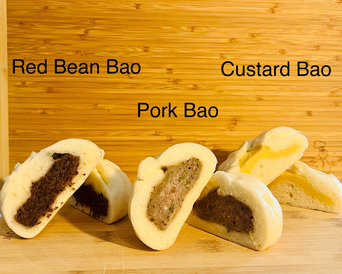 Homemade Assorted Bao Buns (Red Bean, Pork, Custard) 3 for $10 - photo 2