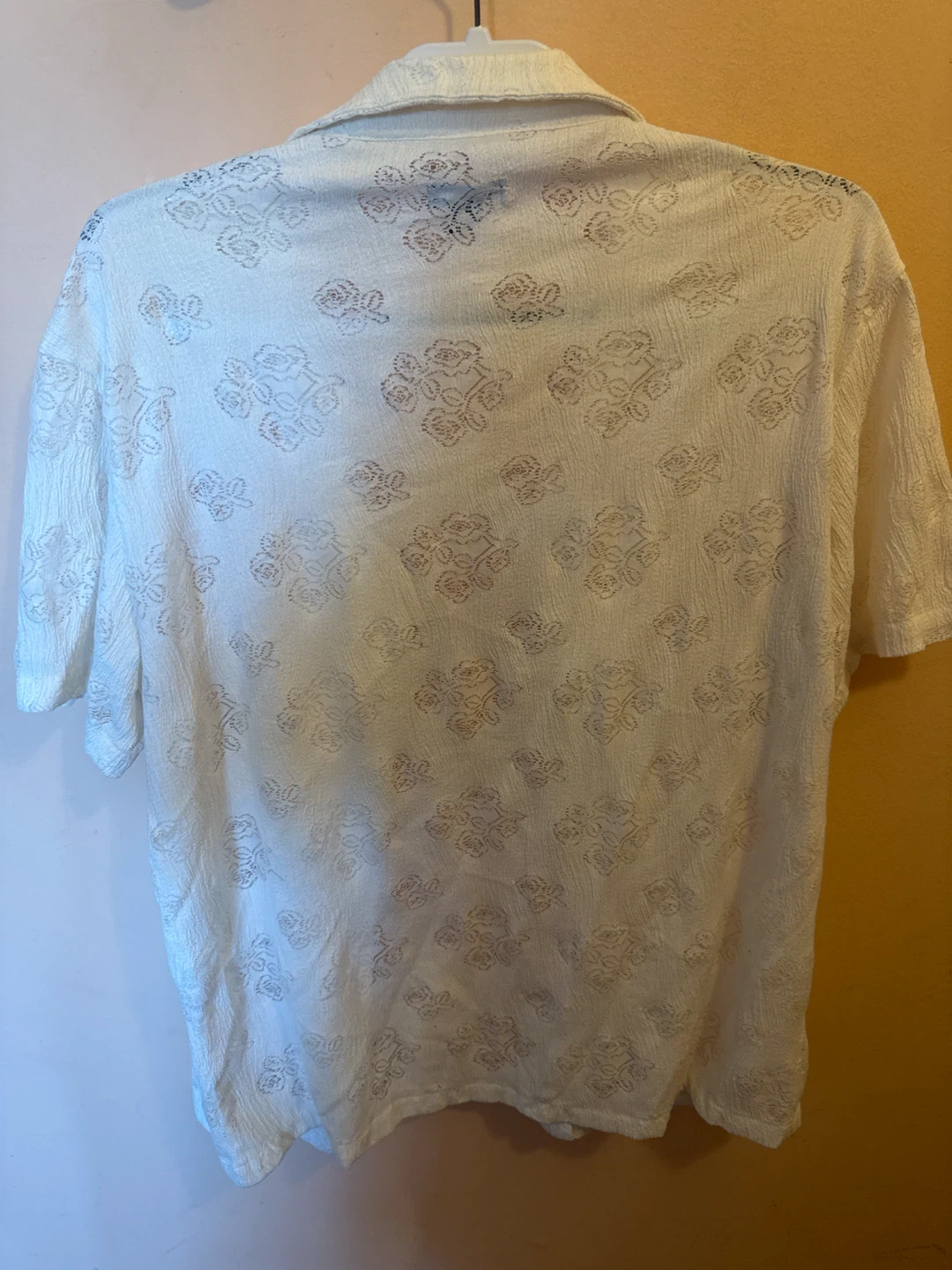 Forever 21 Men's White Floral Print Short Sleeve Button-Up Shirt - photo 3