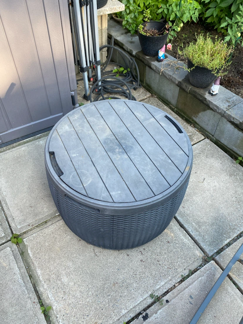 Round Outdoor Storage Table