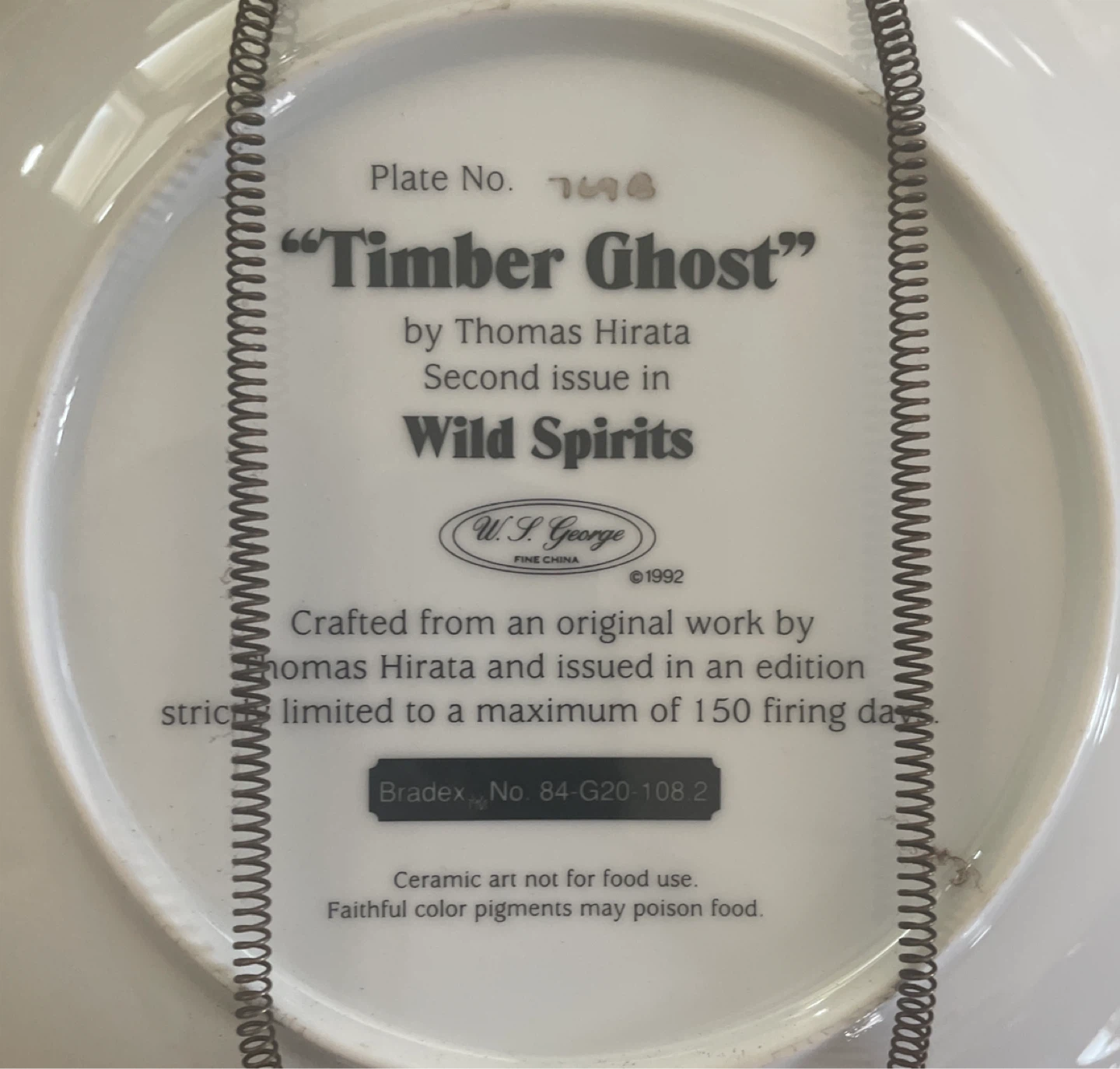 W.S. George "Timber Ghost" Plate by Thomas Hirata - photo 3
