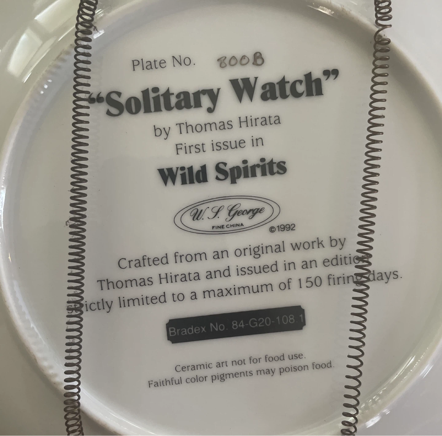 W.S. George "Solitary Watch" Plate by Thomas Hirata - photo 3