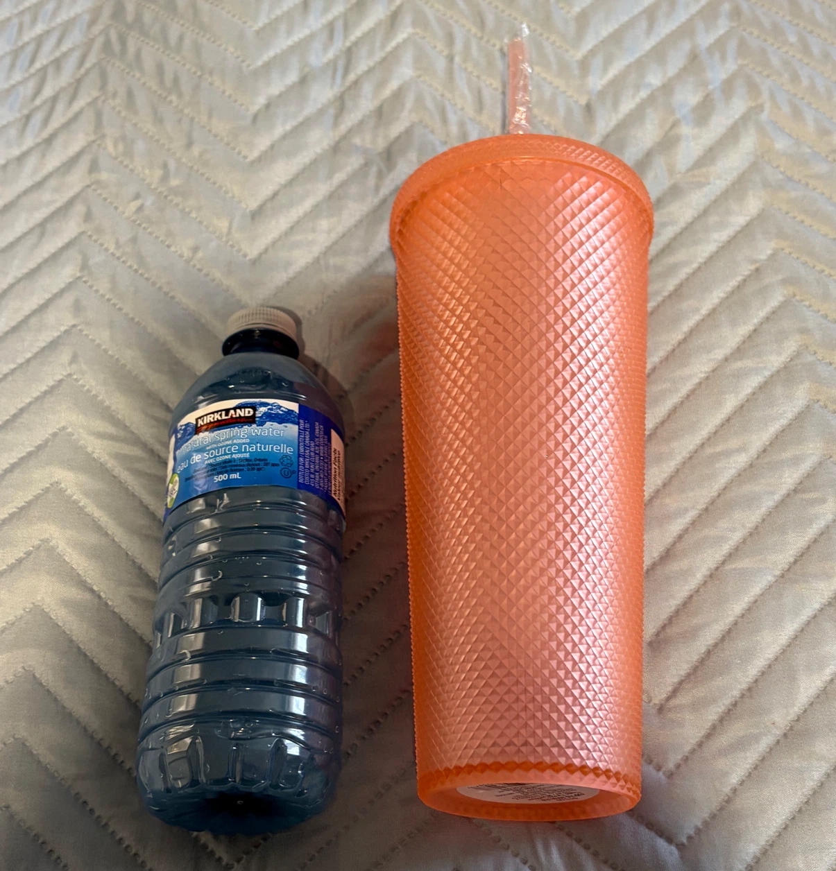 New Soft-Touch Peach Studded Tumbler with Straw - 775 ml