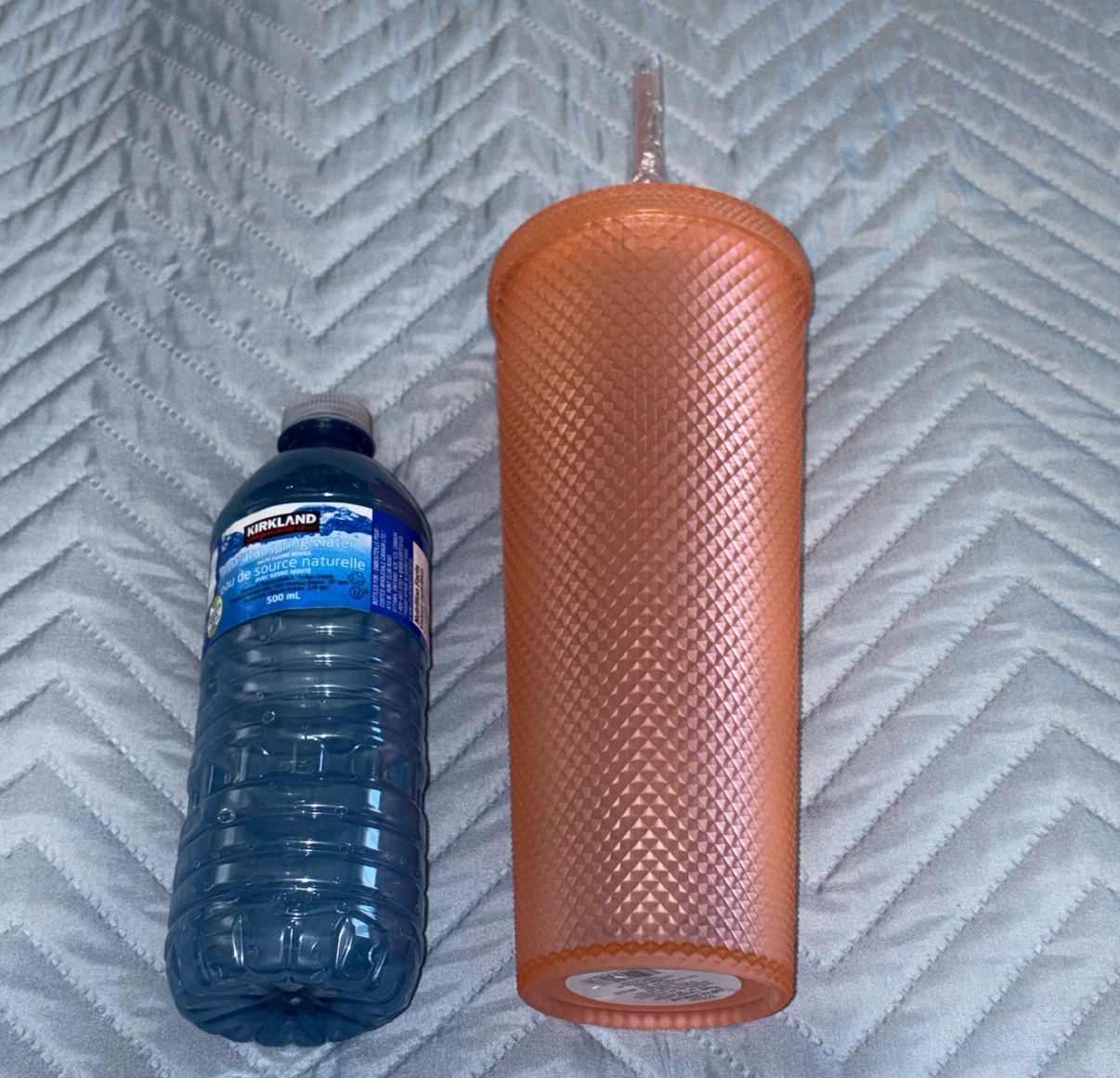 New Soft-Touch Peach Studded Tumbler with Straw - 775 ml - photo 2