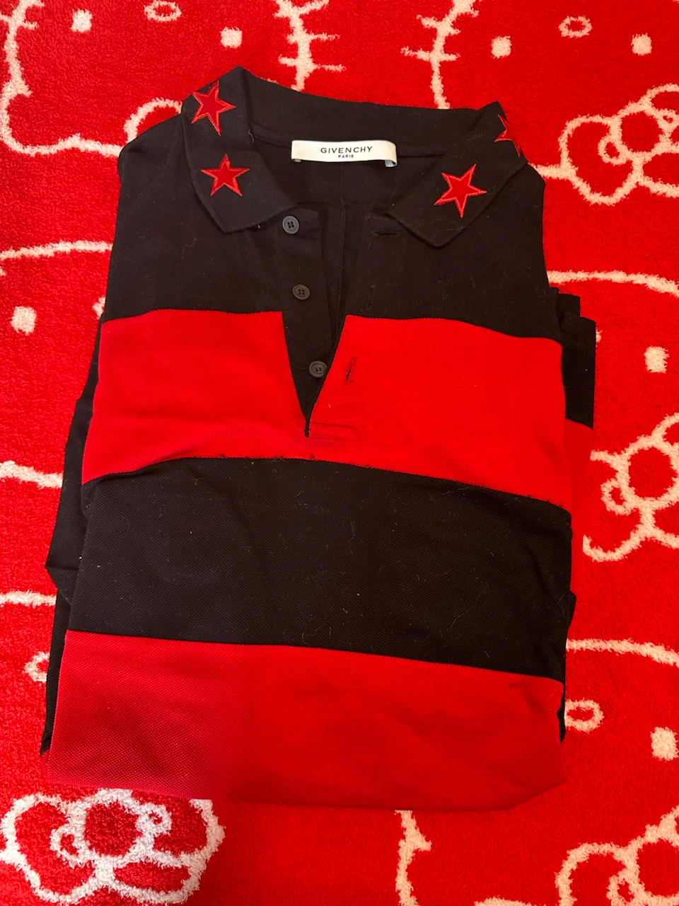 Givenchy Star Appliqué Rugby Polo Shirt