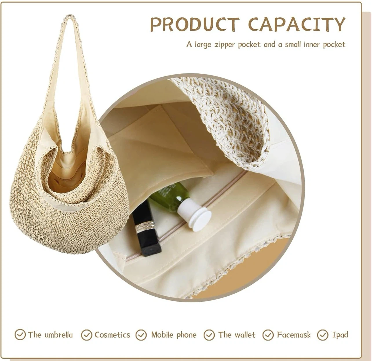 Woven Straw Hobo Bag - photo 5