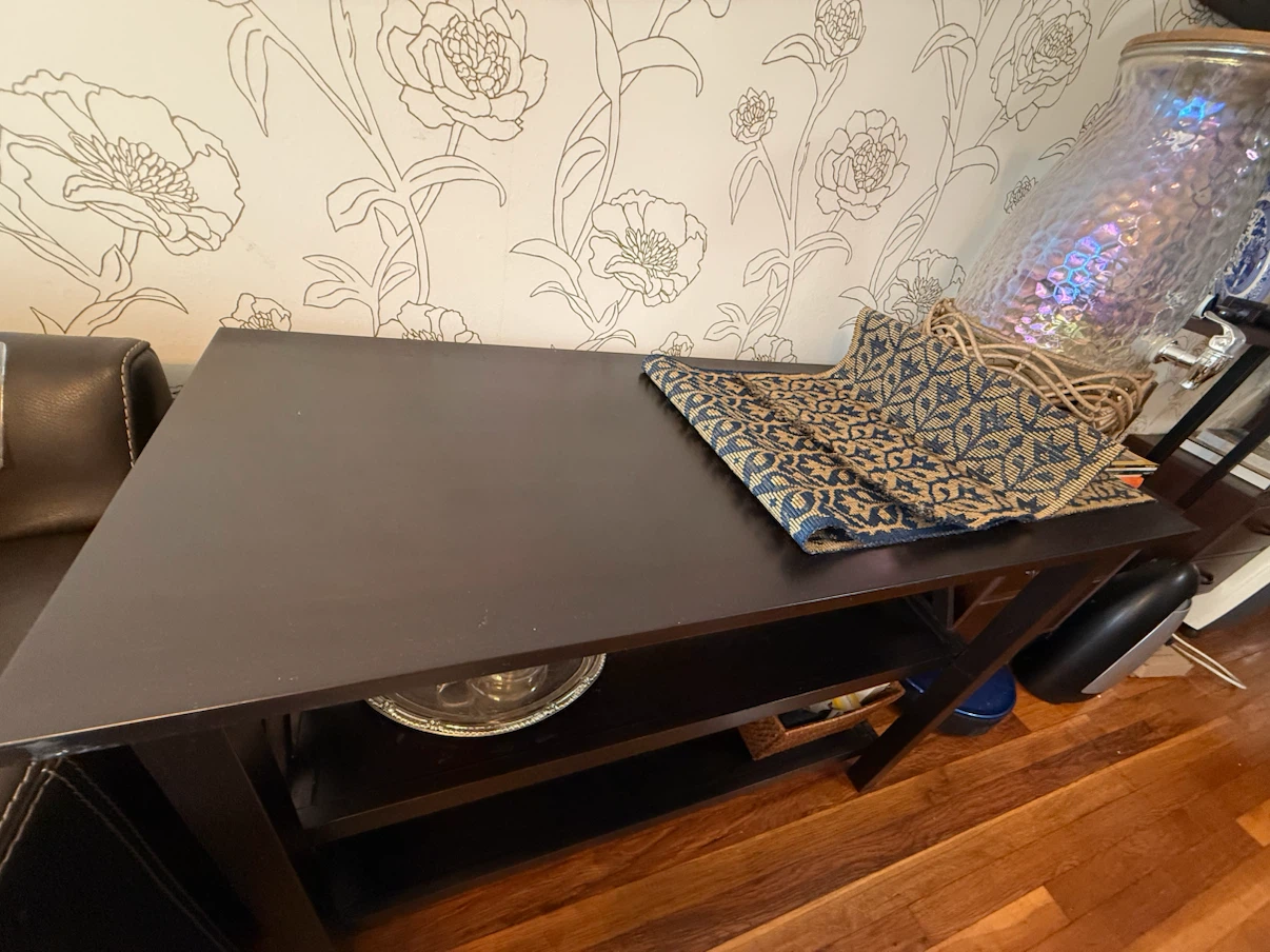Dark Wood Console Table with Two Shelves - photo 4