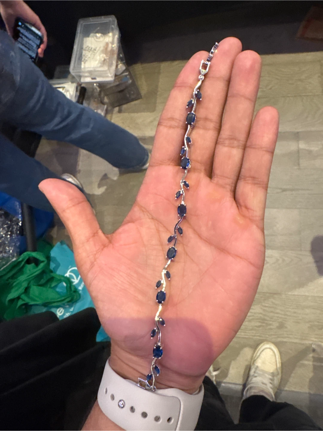 Blue Gemstone Vine Bracelet