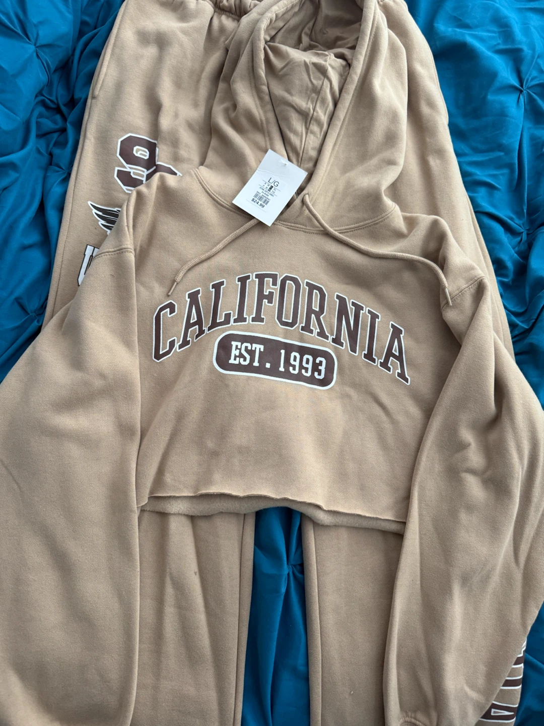 California Est. 1993 Cropped Hoodie and Sweatpants Set